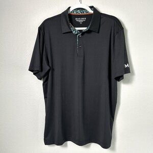 Maelreg Performance Polo Mens Size L Black Short Sleeve Stretch Golf Outdoor